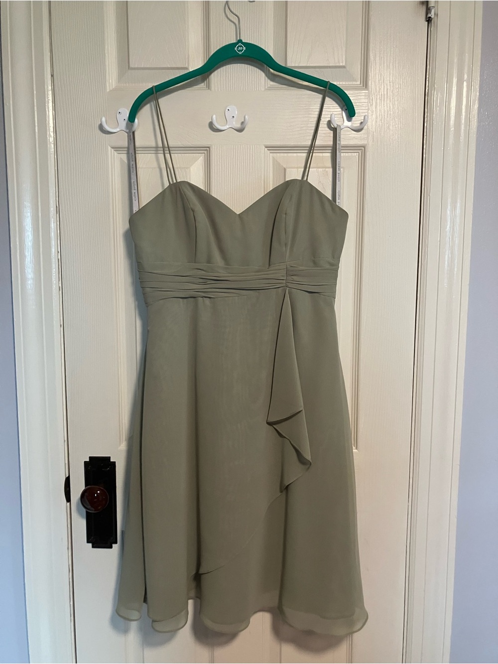 Alfred Angelo Strapless Olive Chiffon A-Line Dress